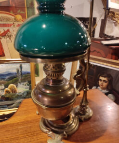 Lampe globe opaline verte